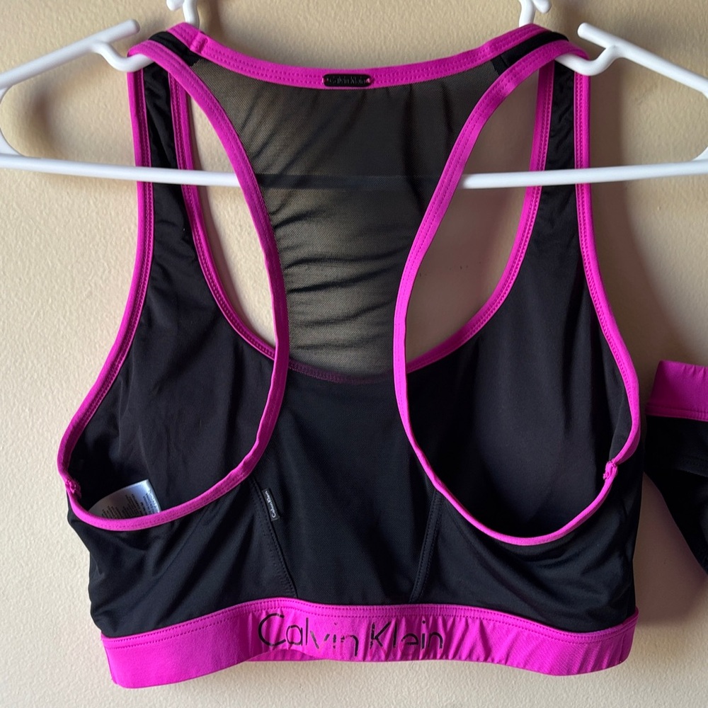 Calvin Klein Black and Hot Pink Athletic Bikini Set - Picture 4 of 13